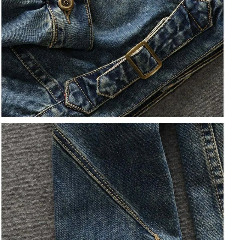 Classic Vintage Printed Denim Jacket