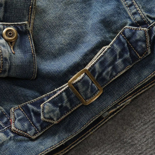 Classic Vintage Printed Denim Jacket
